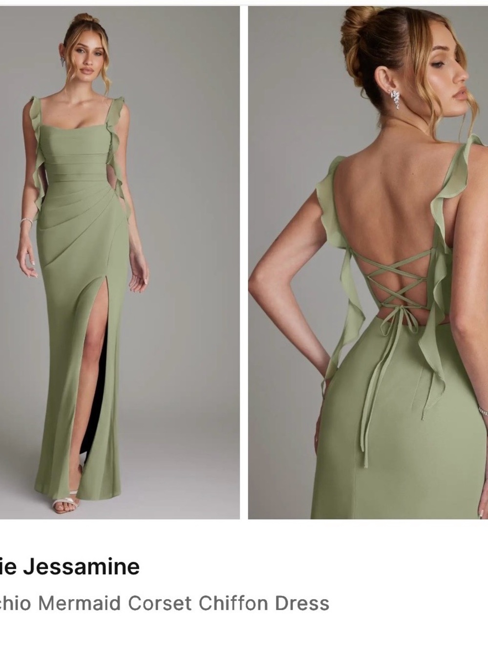Pistachio Barbie Azazie Dress